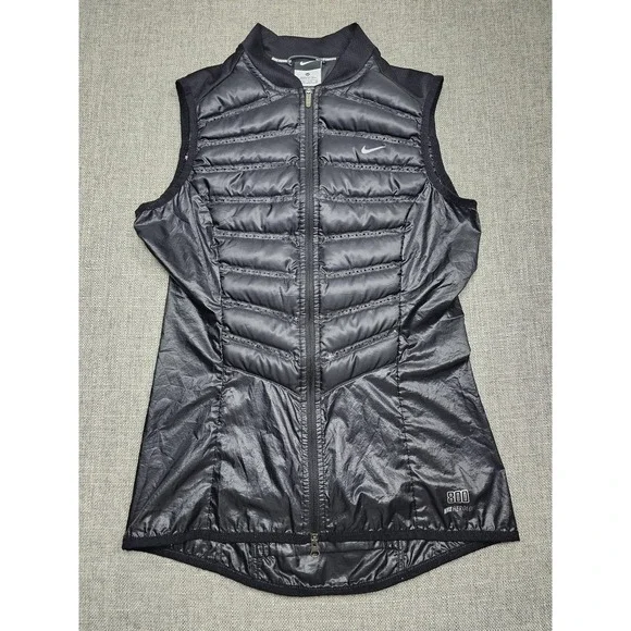 Nike Aeroloft 800 Vest Womens XS Black Running Insulated Down Warm Packable