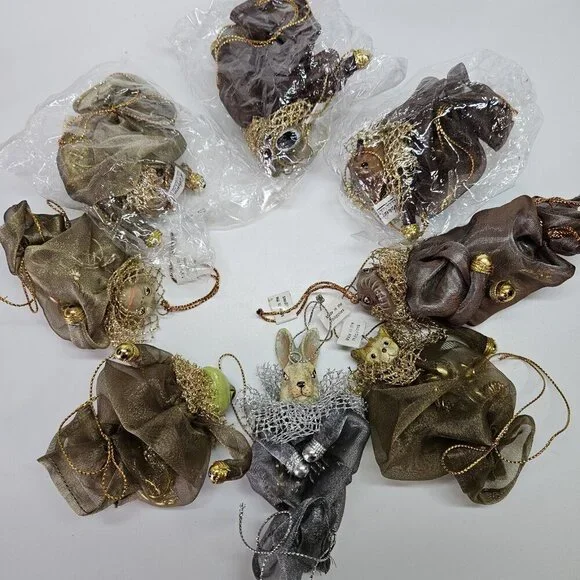 NEW VINTAGE Katherine's Collection 8 Animal Bag Charm Ornament Lot Wayne Kleski