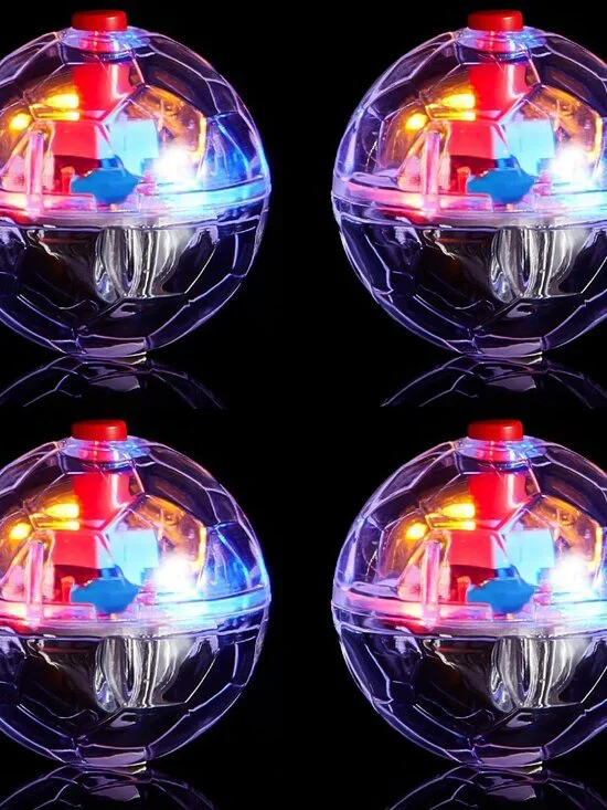 Frienda 4 Pieces Ghost Hunting Cat Ball Motion Light up Cat Balls LED Motion Act