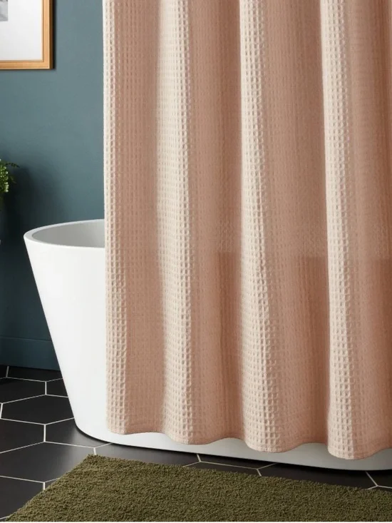 Waffle Weave Shower Curtain Khaki - Threshold new