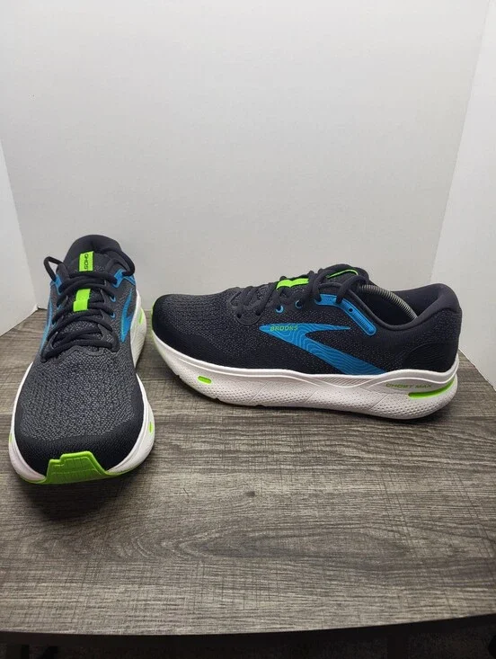 Brooks Ghost Max Running Shoes Men’s Size 11.5 2E Black Blue Green 1104062E060