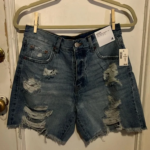 90s Denim Shorts Distressed vintage style boho western blue jean