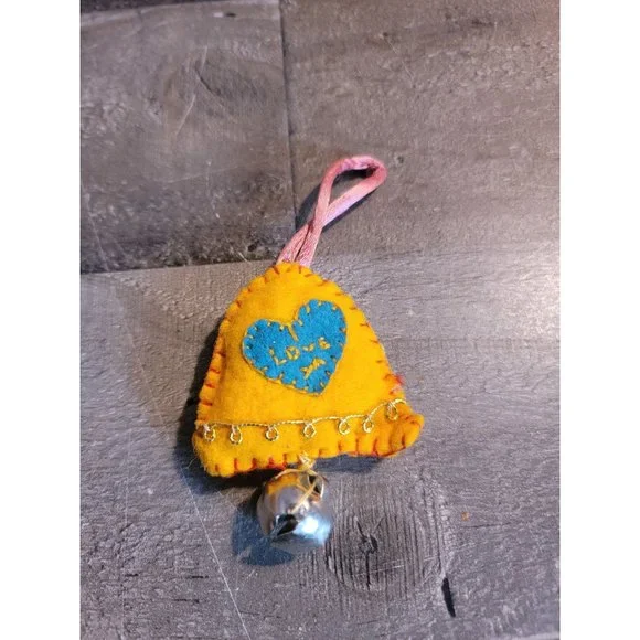 Handmade‎ Felt bell love ornament xmas
