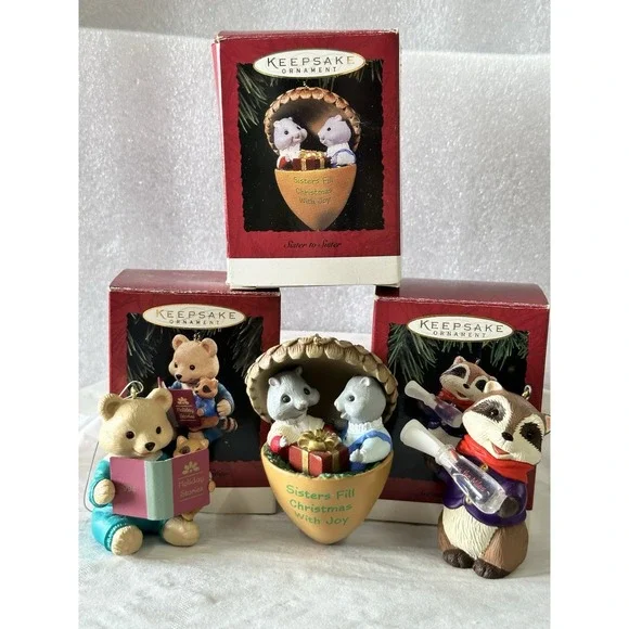 Hallmark Keepsake Ornament Lot 3 Sisters Caregiver Across‎ The Miles NIB