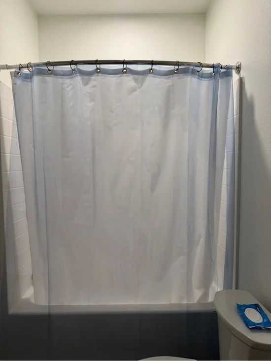 Light Blue Translucent Shower Curtain - Unbranded