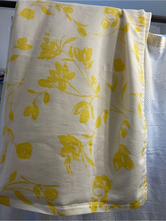 kate spade Yellow Floral Print Shower Curtain