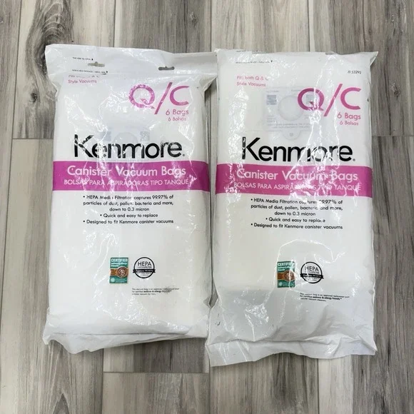 6 Kenmore Sears Type Q/C HEPA Vacuum Bags Style 5055 20-50558 50557‎ 53292 2X