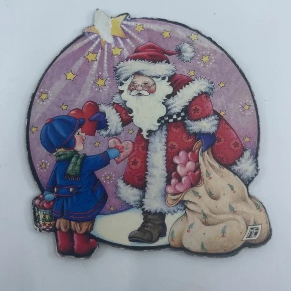 Mary Engelbreit ME Ink 1998 Santa Claus Giving Heart‎ Magnet Christmas 3