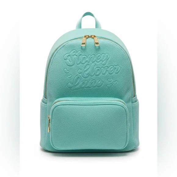 Stoney Clover Lane x Target Mint Terry Cloth Embossed Backpack NWT
