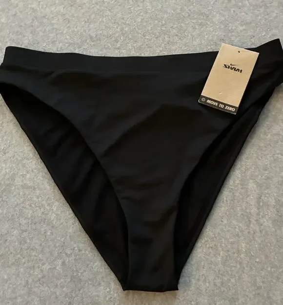 Nike Essential High-Waist Banded Swim Bottoms Black Size Large NWT
