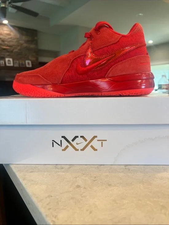Nike Red Suede Low-Top Basketball Sneaker