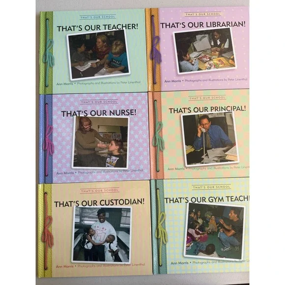 That's Our School Book Set Ann Morris Peter Linenthal Teacher Nurse Librarian 6p