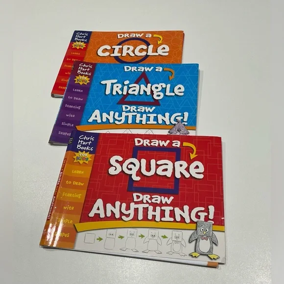 🌼Set of 3 Learn to Draw Anything by Chris Hart, Each 64 pages