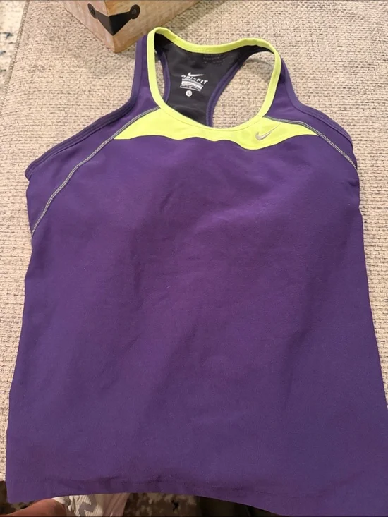Nike Purple Tank with Neon Yellow Accents