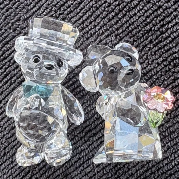 Swarovski Kris Bear‎ Wedding Couple Crystal Figurine Set Bride and Groom 5003403
