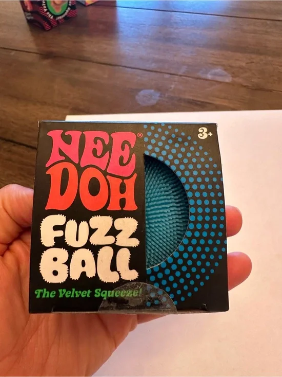 Nee Doh Fuzz Ball Velvet Squeezer - Blue Rare