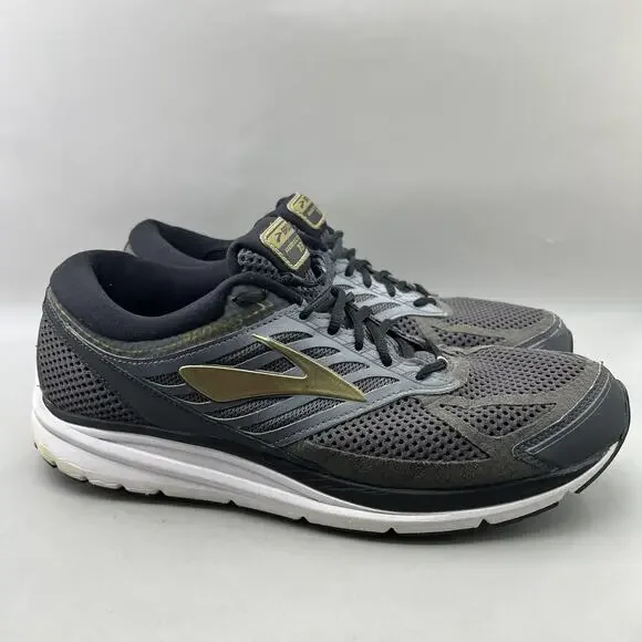 Brooks Addiction 13 Running Shoes Men Size 15 B Gray Black Mesh Comfort Sneakers