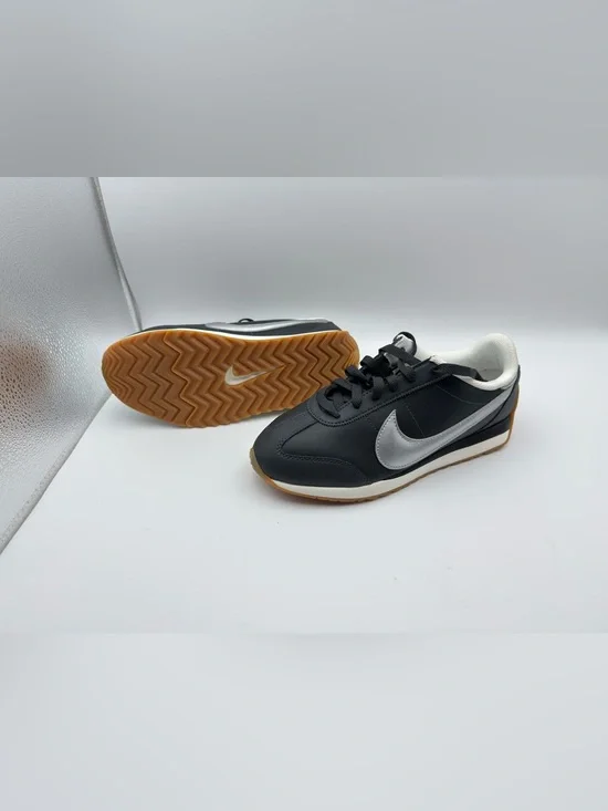 Nike Cortez Black and Silver Classic Low-Top Sneakers