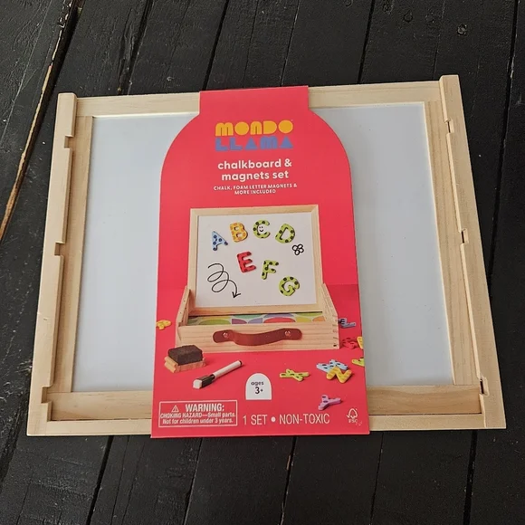 Mondo Llama Chalkboard & Magnets Set NWT Kids Learning Alphabet Gift Idea