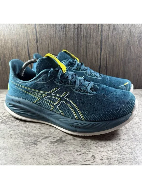 ASICS Gel-Cumulus Men Low Top Lace Up Running Shoes Blue Yellow Size 10.5