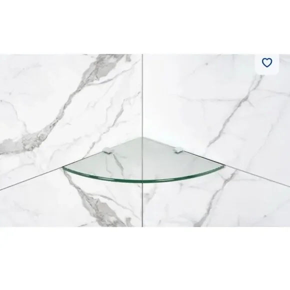 Clear Glass Corner Satori Hudson Shelf  Shelves for Bathroom Shower 9 X 9 8mm