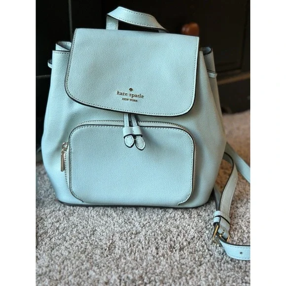 Kate Spade Mint Green Leather Backpack Purse