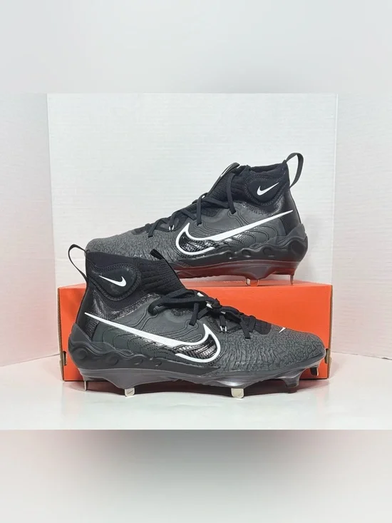 Nike Alpha Huarache NXT Mid Men’s Black Metal Baseball Cleats DJ6517-010 NEW