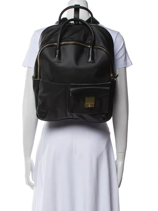 INDIA HICKS Black Leather Backpack Purse