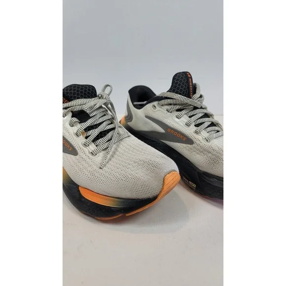 Brooks Glycerin 21 Mens Sz 10 Ecru Orange Black Mesh Athletic Running Sneakers