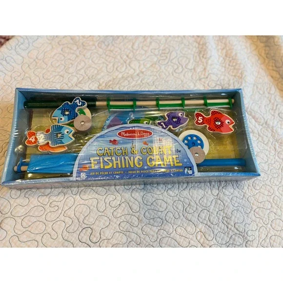 Melissa & Doug Catch & Count Magnetic Fishing Game Wooden Toy Set