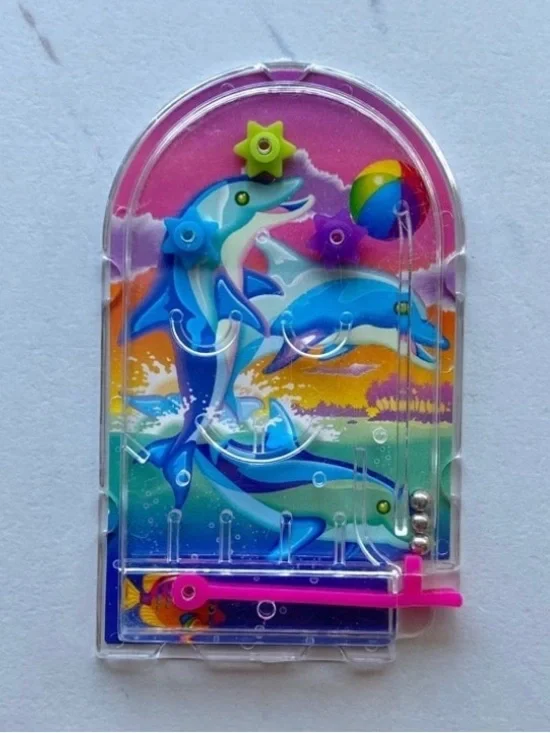 VTG Lisa Frank Surfing Dolphins mini pinball game