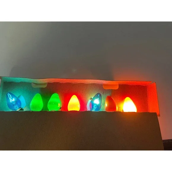 Sterling Indoor Christmas Lights Vintage 7 Light Multi Color Holiday MCM Retro