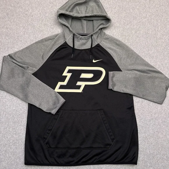 Nike Hoodie Purdue Boilermakers Women's Medium Therma-Fit Fleece Pullover NCAA‎