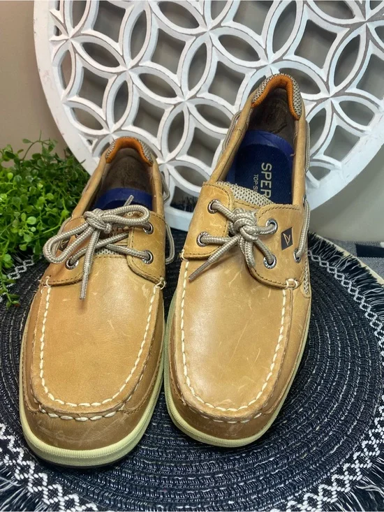 Sperry Men’s Brown Leather Boat Shoes Size‎ 7