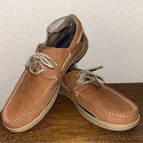 Khombu Comfort Newport Slip On Lace Up Boat Shoes