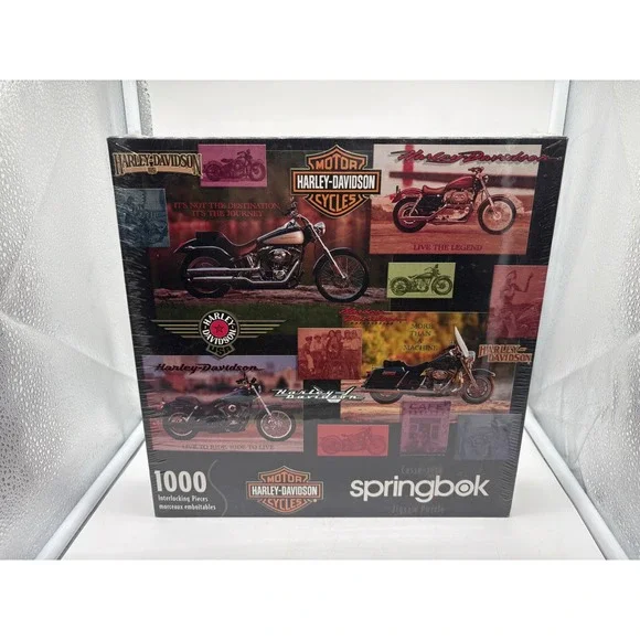 Vintage Harley-Davidson Springbok 1000 Piece Jigsaw Puzzle Sealed Collage 2001