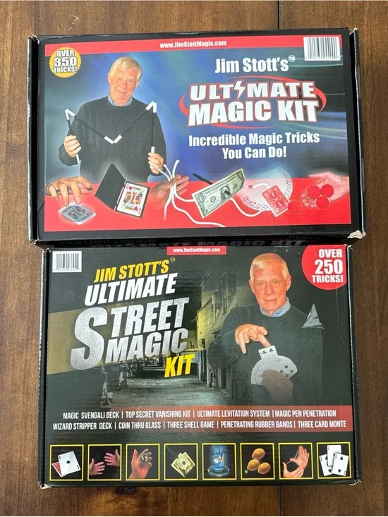 Jim Stott's Magic Kit Lot of 2 Ultimate and Street Card Tricks Illusions