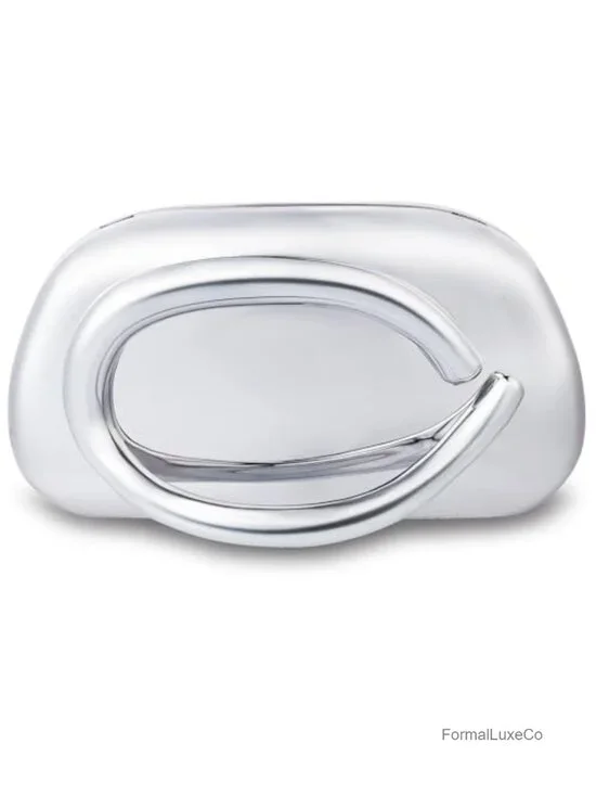 Mirror Acrylic Evening Clutch with Chain Strap and Magnetic Closure