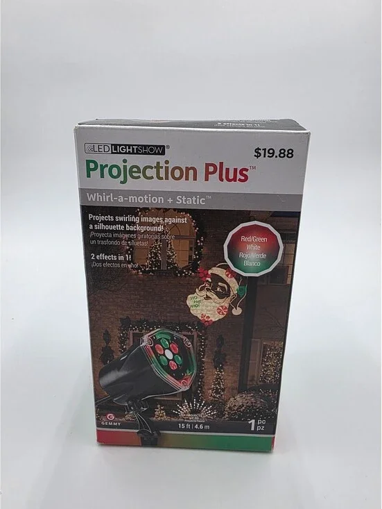 LED Lightshow Projection Plus Whirl-a-motion + Static Holiday Light