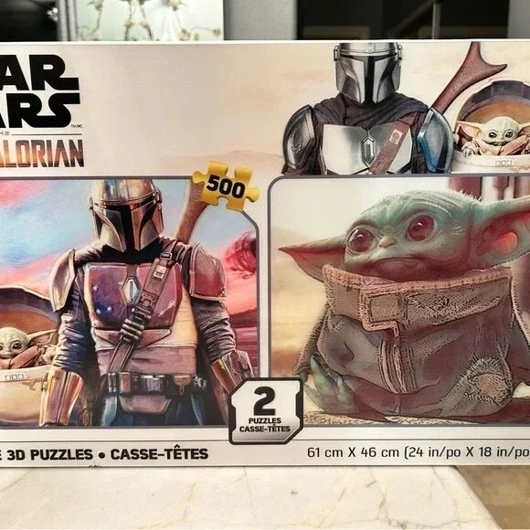 Star Wars the Mandalorian, Disney, 500pc, Prime 3D Lenticular Puzzles 2-Puzzles