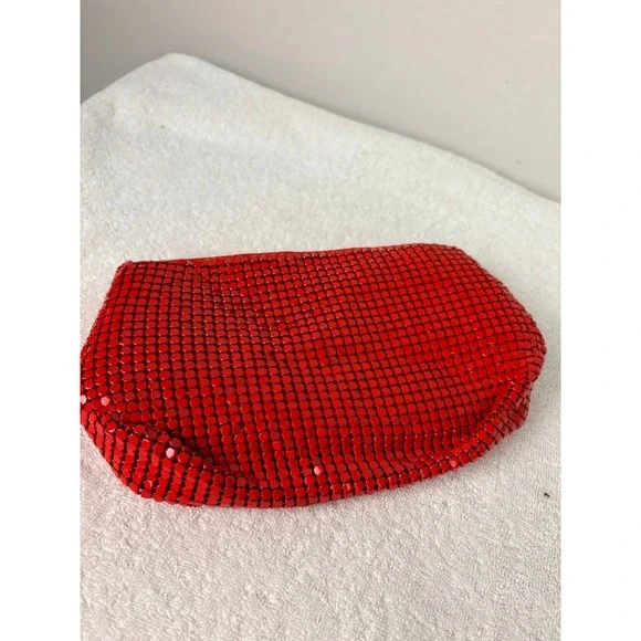 Sparkly Red Mesh‎ Evening Clutch Purse Bag Evening Party