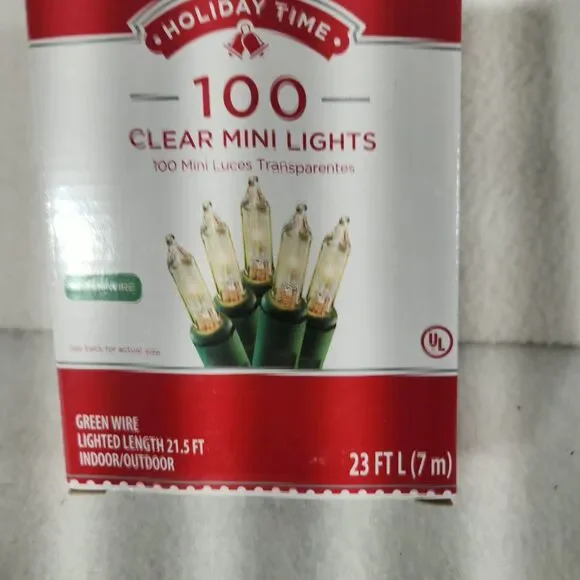 Holiday Time 100 Clear White Christmas Mini Lights, String, Indoor/Outdoor