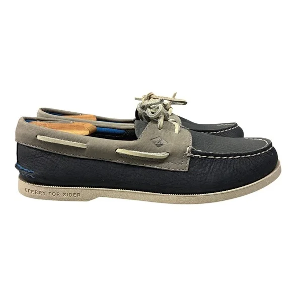 Sperry Authentic Original Boat Shoes Mens 10M Gray STS19266 Leather Deck Loafers