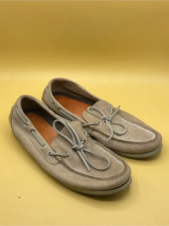 Peter Millar Men's Suede Boat Shoes in Beige