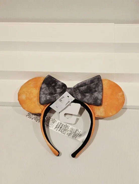 New Disney Parks Halloween Orange Tie Dye Minnie Mouse Ears Headband