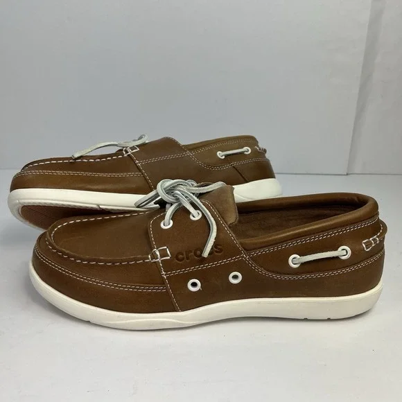 Crocs Harborline Boat Deck Driving Shoes Hazelnut Men's Size 11