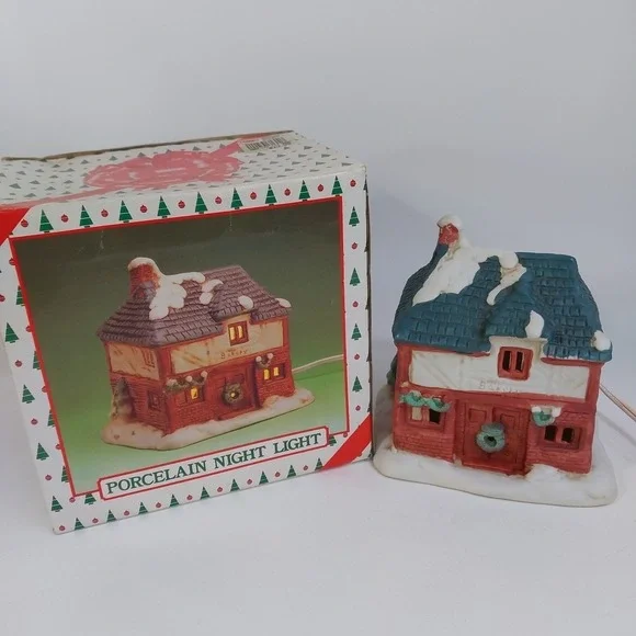 Vintage Christmas Village Lighted House 