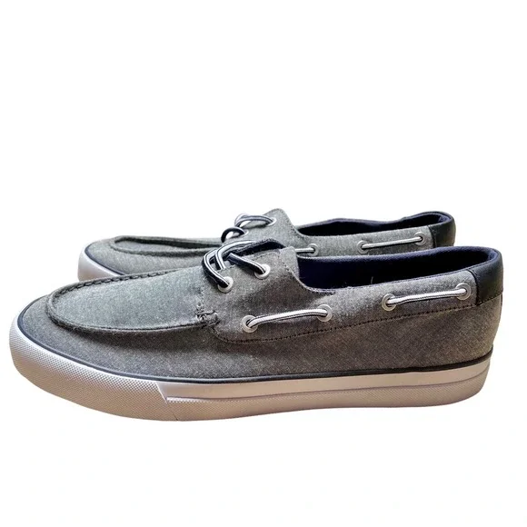 NWT Tommy Hilfiger Petes Men's Gray Boat Shoes Slip On Lace Up Size 11.5‎