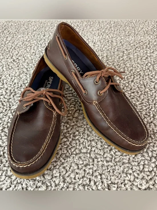 Sperry Top Sider Authentic Original 2-Eye Boat Shoes Mens 10.5 M Lace Up Brown