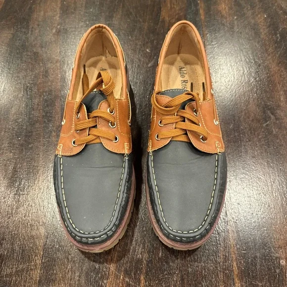 Aldo Rossini Boat Shoe in Brown/navy‎ [Size 11 or Euto 44]
